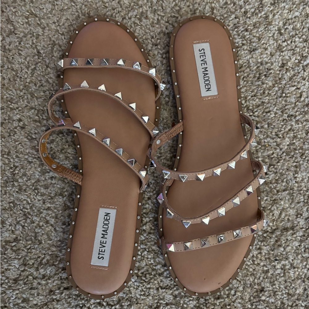 Steve Madden Tan Studded Women's Sandals
